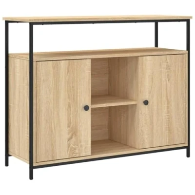 Afbeelding van Dressoir 100x35x80 cm bewerkt hout sonoma eikenkleurig