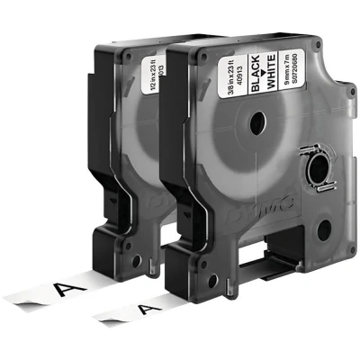 Afbeelding van DYMO 40913, 45013 Labeltape Set van 2 stuks Tapekleur: Wit Tekstkleur: Zwart 9 mm, 12 mm 7 m