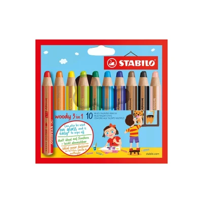 Afbeelding van Stabilo Woody Potloden 3 in 1 set van 10