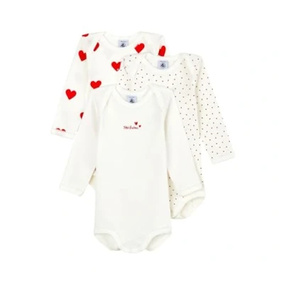 Image de Petit Bateau Bodies à rayure Manche Longue (Lot de 3) Bébé fille, Variante 1, 3 mois