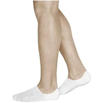 Afbeelding van VITSOCKS Onzichtbare sokken met hak, antislip, voor heren (4 paar), 98% fijn katoen, licht, Wit.