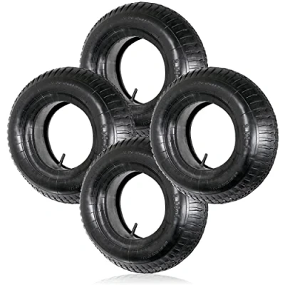Afbeelding van SPARES2GO 4 stuks kruiwagen en binnenbanden (3,50 8, 35 psi)