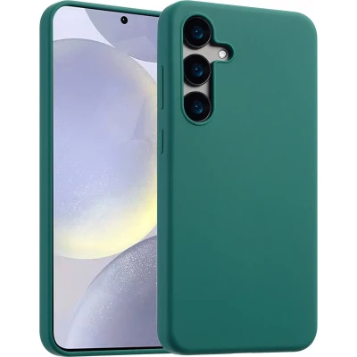 Afbeelding van Accezz Hoesje Geschikt voor Samsung Galaxy S24 Liquid Silicone Backcover Donkergroen