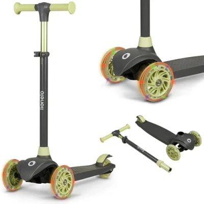 Afbeelding van Lionelo Jessy Kinderstep step 3 wielen leeftijdsgroep 3+ max 50kg LED verlichting in de hoogte verstelbaar 65 70 75 80 cm