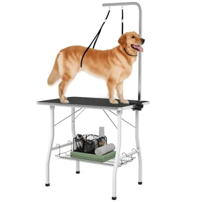 Afbeelding van PawHut Opvouwbare Trimtafel voor Honden met Lus en Mand