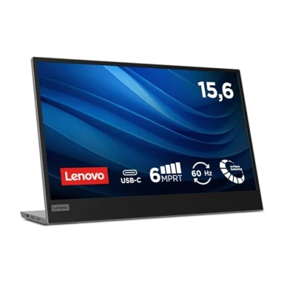 Afbeelding van Lenovo L15 Draagbare monitor, 15,6 inch FullHD IPS display, 1920 x 1080, 60 Hz, 6 ms, 2 USB C ingang, naar kabel, kantelbaar, grijs