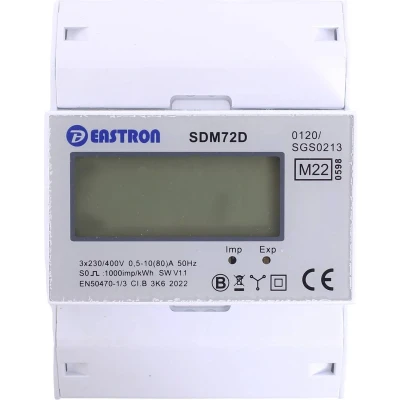 Afbeelding van Counttec SDM72D kWh meter 3 fasen Digitaal 80 A Conform MID: Ja 1 stuk(s)