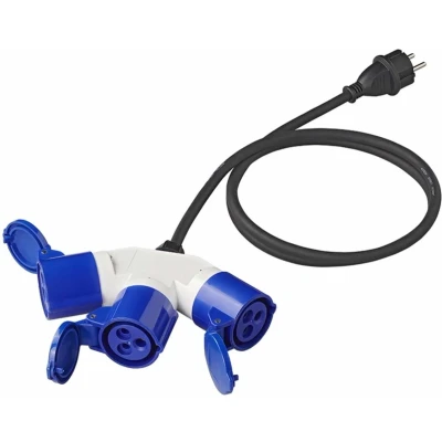 Afbeelding van Pro Plus Verloopkabel 3 Weg 150 cm x 1.5 mm2 van Schuko Stekker naar CEE Contrastekkers