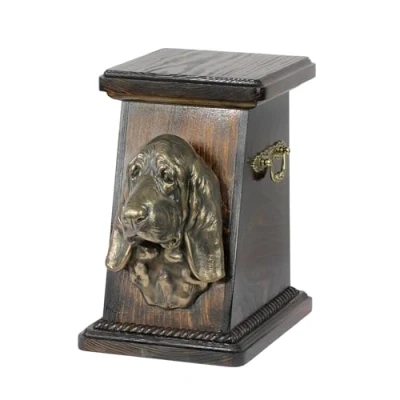 Afbeelding van Elegante urn hond voor Basset Hound as, met hondenbuste als herinnering