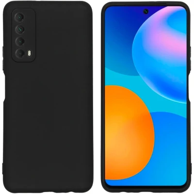 Afbeelding van iMoshion hoesje Geschikt voor Huawei P Smart (2021) Siliconen Design Zwart / Meerkleurig Goud Black Graphic