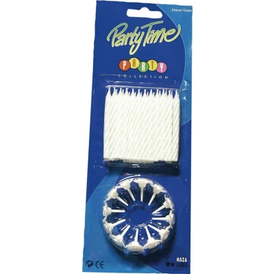 Image de Bougies de tarte blanche 24 pièces 12 supports