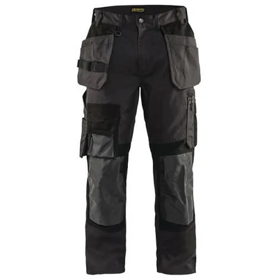 Image de Pantalon artisan stretch gris foncé/noir