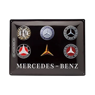 Afbeelding van Wandbord Mercedes Benz Logo Evolutie 30x40 cm
