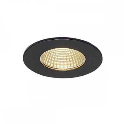 Image de Patta 1 encastré plafond, rond, noir, 12w, 3000k, 38, alim incluse