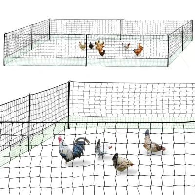 Afbeelding van Kit clôture filet à poules 24 M avec porte 9 piquets double pointe