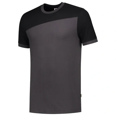 Afbeelding van Tricorp 102006 T Shirt Bicolor Naden Donkergrijs/Zwart