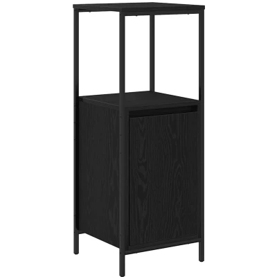 Afbeelding van Badkamermeubel met planken 36x35x95 cm zwart eikenkleurig