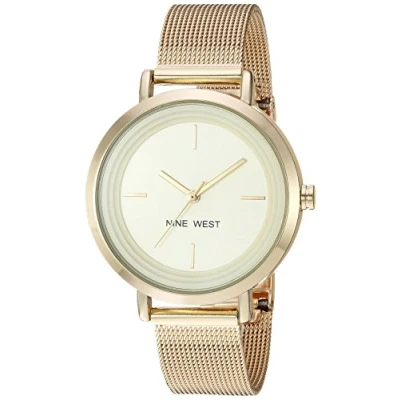 Afbeelding van Nine West Mesh polshorloge voor dames, zilver., Modieus