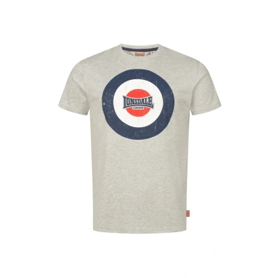 Afbeelding van Lonsdale Normale Passform Trevose Tshirt print, Heren, Maat: Small, Marl grey navy white
