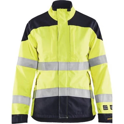 Image de Veste multinormes inhérent femme jaune fluorescent/marine