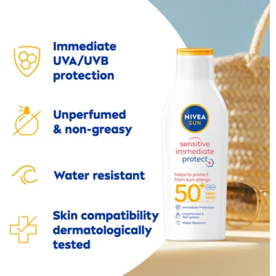 Afbeelding van 6x Nivea Sun Sensitive Anti Allergie Zonnemelk SPF 50 200 ml
