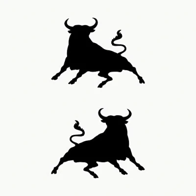 Afbeelding van Autodomy Stier Springen Stier, Spaanse 2 stuks voor auto of motorfiets (zwart)