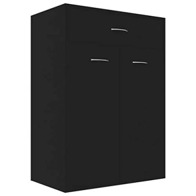 Afbeelding van vidaXL Schoenenkast, zwart, 60 x 35 84 cm, bewerkt hout
