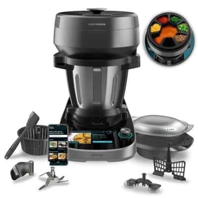 Afbeelding van Cecotec Mambo CooKing Victory multifunctionele keukenmachine met voedseldispenser, 1700 W, 45 functies, duizenden geleide recepten, 5 l karaf, accessoires