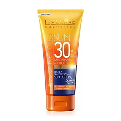 Afbeelding van Eveline Cosmetics Amazing Oils Highly Water resistant Sun Lotion SPF30 200ml.