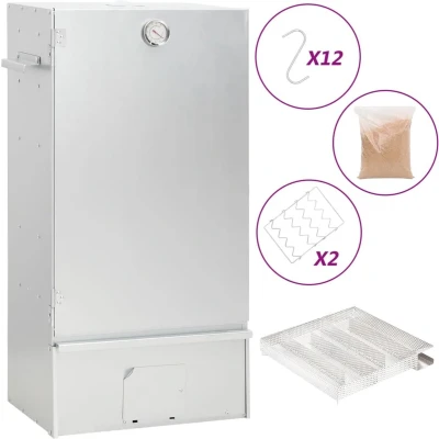 Afbeelding van vidaXL BBQ rookoven met koude rookgenerator gegalvaniseerd staal