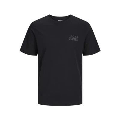 Image de JACK &amp; JONES Jjecorp Logo Tee SS O Neck Noos T Shirt Homme, Black/Detail: Small Print/Black, XL