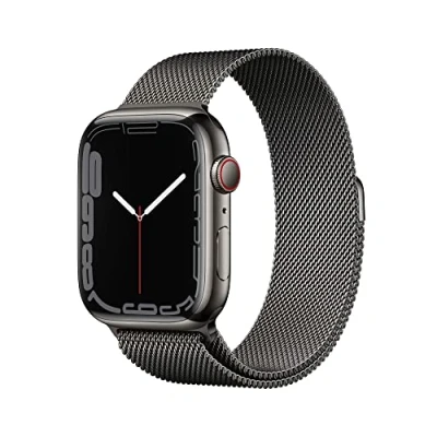 Image de Apple Watch Series 7 GPS + Cellular, boîtier Acier Inoxydable Graphite 45mm avec Boucle Milanaise