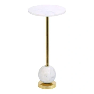 Afbeelding van Salo Side table in brass and marble Ø25x54 cm