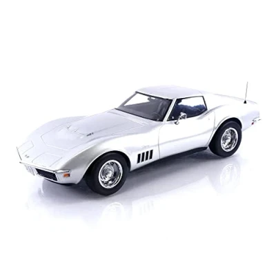 Image de Voiture Miniature de Collection NOREV 1 18 CHEVROLET Corvette Coupe 1969 Silver 189032 Metal
