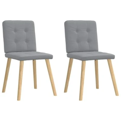 Afbeelding van Eetkamerstoelen 2 st stof lichtgrijs