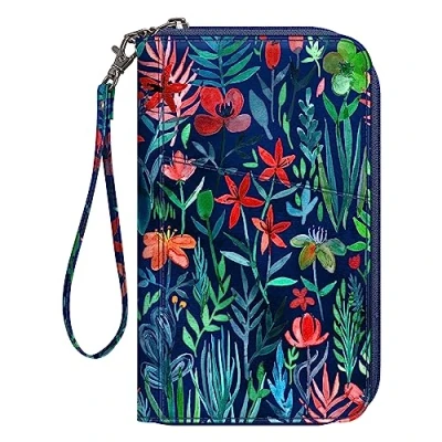 Afbeelding van Fintie Portemonnee voor familiepaspoort, RFID blokkering, reisdocument organizer, creditcardtas dames en heren, Z Jungle Night, Casual