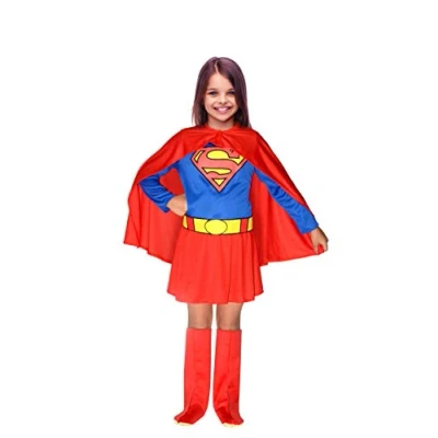 Afbeelding van Dc Comics Verkleedpak Supergirl Meisjes Rood/blauw 5 delig Maat 110 122
