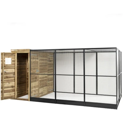 Afbeelding van Voldux Volière R10 Rechts Vogelverblijven 391x200x190 cm Bruin