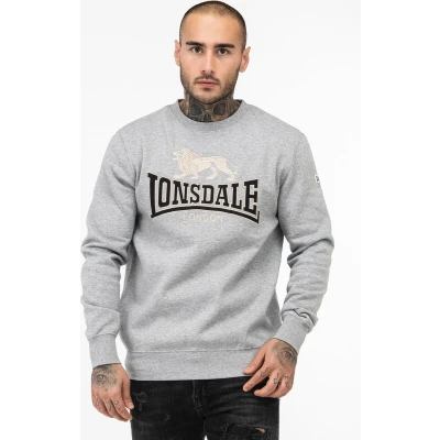 Afbeelding van Lonsdale Rundhals Normale Passform Lawins Sweater, Heren, Maat: Large, Marl grey black