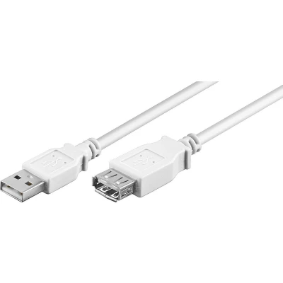 Afbeelding van USB naar verlengkabel USB2.0 tot 2A / wit 3 meter