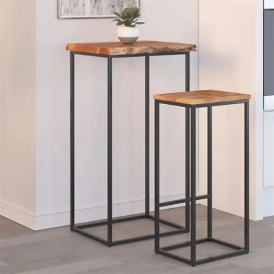 Afbeelding van Bijzettafel natuurlijke rand 40x40x2,5 cm massief acaciahout