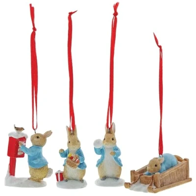 Afbeelding van Beatrix Potter 4 stuks hangende decoraties
