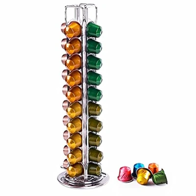Afbeelding van Wdmiya Nespresso capsulehouder, koffiecapsulehouder, koffiecapsules, draaibaar, 360 graden, capsuledispenser, opslag, capsules, standaard, voor 40 stuks
