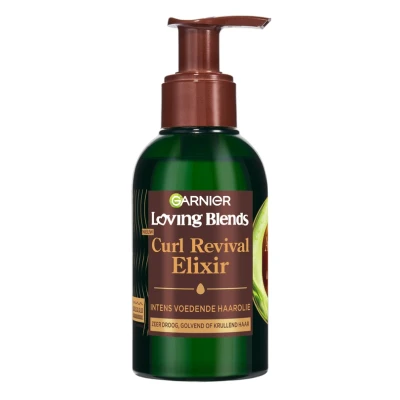Afbeelding van Garnier Loving Blends Avocado Olie &amp; Shea Boter Curl Revival Elixir Intens Voedende Haarolie Voor Zeer Droog, Golvend of Krullend Haar 6x 120 ml