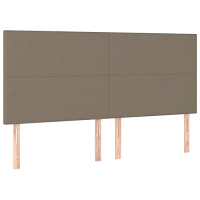 Afbeelding van vidaXL Hoofdborden 4 st 80x5x78/88 cm stof taupe