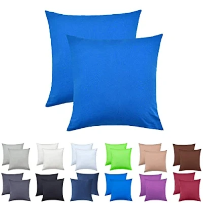 Image de NatureMark Lot de 2 taies d&#039;oreiller en jersey, nombreuses tailles et couleurs, pour oreiller cervical, 40 x cm, Bleu Roi