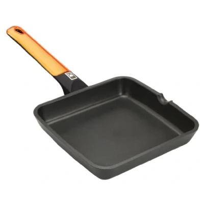 Afbeelding van BRA Efficient Orange Grillpan van gegoten aluminium met Teflon Platinum Plus antiaanbaklaag, 28 cm
