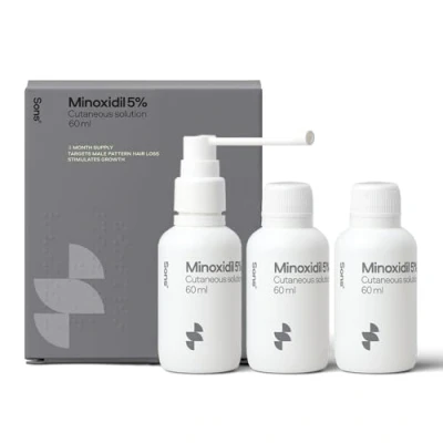 Afbeelding van Sons Minoxidil 5% huidoplossing voor mannen, haargroei en verdikkingsformule, mannelijke haaruitval, afslank hoofdhuidoplossing, met applicator