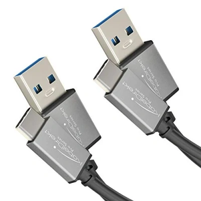 Afbeelding van KabelDirekt USB A 3.0 kabel naar C 2 x 1 m (SuperSpeed data en oplaadkabel, geschikt voor smartphones tablets met aansluiting, zwart/space grey)