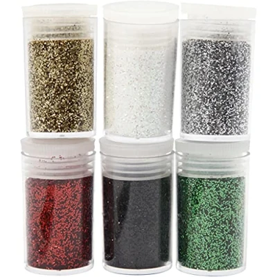 Afbeelding van Glitter, 6x5 gr, kleuren assorti